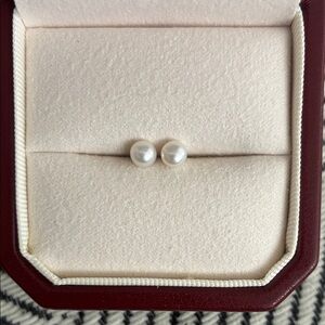 Classic 5mm White Pearl Stud Earrings - Women Jewelry